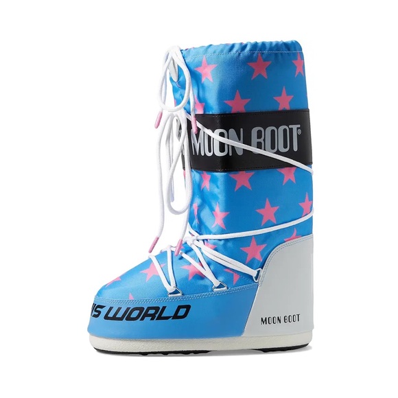 MOON BOOT Icon Retrobiker Boots Pink Stars EU 35/38 39/41 42/44 45/47 NEW - Picture 3 of 6